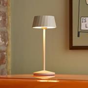 LED-bordlampe Facetta, beige, 22 cm, metall, CCT IP44