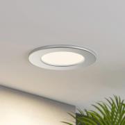 Prios LED-innbyggingslampe Cadance, sølv, 12 cm, sett med 3 stk, CCT