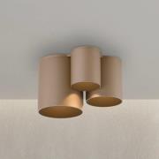 PURE LED-taklampe til bad Point, bronsefarget, 18 cm, 3 lyskilder