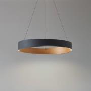 Lucande LED-hengelampe Daelor, svart/tre, CCT, dimbar