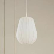 Lindby hengelampe Helin, hvit, Ø 30 cm, stoff