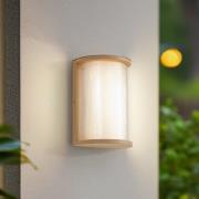 Lindby utendørs LED-vegglampe Calvik, beige, riflet, IP44