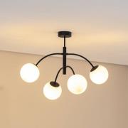 Euluna taklampe Karda, svart, 4 lyskilder