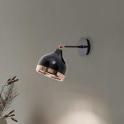 Vegglampe Yildo 6901, svart/kobber, metall