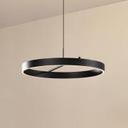 Lucande LED-hengelampe Rovan, Ø 60 cm, svart, CCT, dimbar
