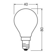 OSRAM LED-pære dråpeformet, E14, 3,4 W, matt 2700 K dimbar