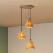 OSRAM hengelampe Decor Raffia, 3 lyskilder rund., Bast, natur