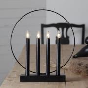 Vinduslampe Glossy, ring, 4 lyskilder, svart