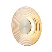 LED-vegglampe Cleo, rav-/messingfarget, Ø 30 cm, glass