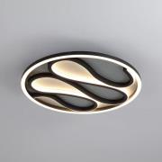 LED-taklampe Zendisc, motiv dråpe, Ø 39 cm, svart