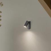 Veggspot FOURTY, mørkegrå, høyde 17 cm, metall, GU10
