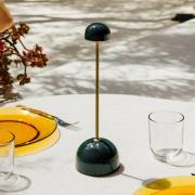 MARSET LED-batteridrevet bordlampe Sips, grønn/gull, 31 cm, stål