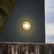 MARSET utendørs LED-vegglampe Roc, Ø 14 cm, hvit/gjennomsiktig