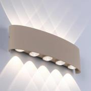 Paul Neuhaus utendørs LED-vegglampe Carlo, 27 cm, sandfarget