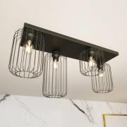 Taklampe Barn, 4 lyskilder, 83 cm, svart, metall, E27