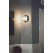 Nuura vegglampe Liila 1, IP44, Ø 16,5 cm, sølv/klar