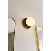Nuura vegglampe Liila 1, IP44, Ø 16 cm, bronse/opal