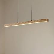 Lucande LED-hengelampe Emara, lyst tre, eik, CCT