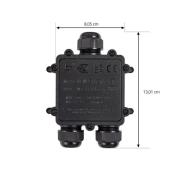 Kabelforbindelse, vanntett, IP68, lengde 130 cm, svart