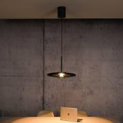 LED-hengelampe PURE E-Vitrum, platina, glass/aluminium, CCT