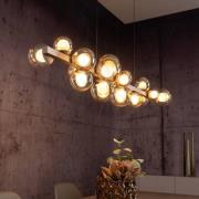 LED-hengelampe PURE E-Popup, bronse, glass, CCT, 18-flg.