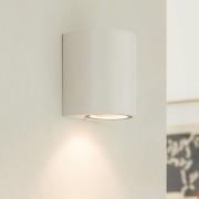 Prios utendørs vegglampe Tetje, hvit, rund, 10 cm