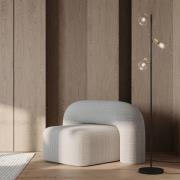 Gulvlampe Lindita, 3 lyskilder, glass, jern, røykgrå, E14