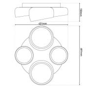LED-taklampe Eliora, 4 lyskilder, hvit, CCT, fjernkontroll