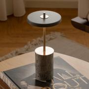 UMAGE batteridrevet lampe Asteria MOVE MINI, marmorgrå/stål, IP44
