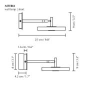 UMAGE LED-vegglampe Asteria SHORT HW, polert stål, 28 cm