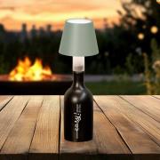 LED-flaskelampe Fiocco, salviegrønn, CCT, IP54, dimbar