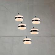 LED-pendellampe Dios, svart, Ø 45 cm, CCT, 5 lyskilder