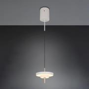 LED-hengelampe Keaton, lysegrå, Ø 20 cm, metall, CCT