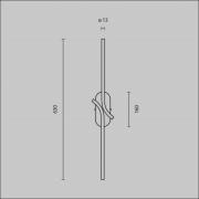 LED-vegglampe RENAISSANCE, messing/marmor, høyde 63 cm, 2 flg.