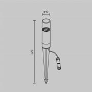 Lampe med jordspyd GLIDE, grafitt, høyde 37 cm, IP54, G9