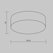 LED utendørs taklampe Zon, hvit, Ø 22 cm, 3000 K, metall