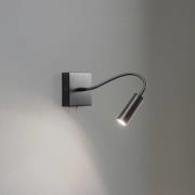 Vegglampe Ojos, antrasitt, leselampe, justerbar, 33 cm, G9