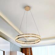LED-pendellampe Lorian, gullfarget, Ø 60 cm, metall
