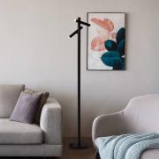 LED-akku-gulvlampe 10460BK, svart, høyde 127 cm, CCT 2 lyskilder