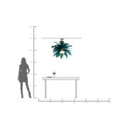 KARE hengelampe Feather Palm, grønn, fjær, Ø 87 cm, G9