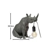 KARE bordlampe Sitting Rhino, grå, 39 cm høy, E27