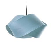 LZF pendellampe Nut, lyseblå/nikkel, lengde 42 cm Tre
