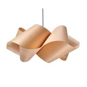 LZF hengelampe Swirl, bøk/nikkel, Ø 75 cm, tre