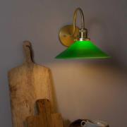 PR Home vegglampe August, gullfarget/grønn, høyde 25 cm, E27