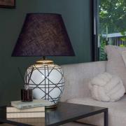 PR Home bordlampe New York, svart, høyde 63 cm, keramikk