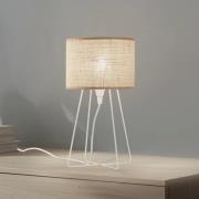 Bordlampe Trixi med trådramme hvit/beige, stoff, E14