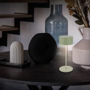 LED-batteridrevet bordlampe Kira, grønn, høyde 19 cm, IP44, touchdim