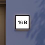 Prios Darui utendørs LED-vegglampe husnummersett