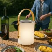 LED-solcellelampe Bari, batteri og fjernkontroll