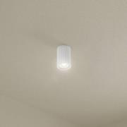 Taklampe i karbon, hvit, høyde 10 cm, aluminium